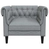 Fauteuil Chesterfield Gris clair 78.5 x 74.5 x 74.5 cm tissu