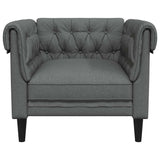 Fauteuil Chesterfield Gris foncé 78.5 x 74.5 x 74.5 cm tissu
