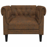Fauteuil Chesterfield avec coussin Marron 78.5 x 74.5 x 74.5 cm