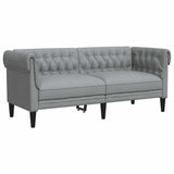 Canapé Chesterfield Gris clair 182.5 x 74.5 x 74.5 cm tissu
