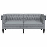 Canapé Chesterfield Gris clair 182.5 x 74.5 x 74.5 cm tissu