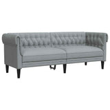 Canapé Chesterfield Gris clair 201.5 x 74.5 x 74.5 cm tissu