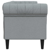 Canapé Chesterfield Gris clair 201.5 x 74.5 x 74.5 cm tissu