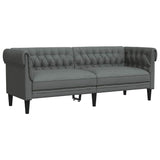 Canapé Chesterfield Gris foncé 201.5 x 74.5 x 74.5 cm tissu