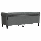 Canapé Chesterfield Gris foncé 201.5 x 74.5 x 74.5 cm tissu