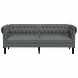 Canapé Chesterfield Gris foncé 201.5 x 74.5 x 74.5 cm tissu