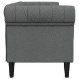 Canapé Chesterfield Gris foncé 201.5 x 74.5 x 74.5 cm tissu