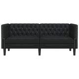 Canapé Chesterfield Argyle Noir 174 x 74.5 x 70.5 cm Faux cuir
