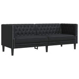 Canapé Chesterfield Argyle Noir 194 x 74.5 x 70.5 cm Faux cuir