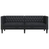 Canapé Chesterfield Argyle Noir 194 x 74.5 x 70.5 cm Faux cuir