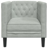 Fauteuil Chesterfield Gris clair 71 x 74.5 x 70.5 cm Velours