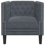 Fauteuil Chesterfield Gris foncé 71 x 74.5 x 70.5 cm Velours