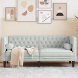 Canapé Chesterfield Gris clair 174 x 74.5 x 70.5 cm Velours