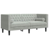 Canapé Chesterfield Gris clair 174 x 74.5 x 70.5 cm Velours