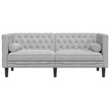 Canapé Chesterfield Gris clair 174 x 74.5 x 70.5 cm Velours