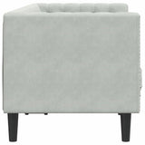 Canapé Chesterfield Gris clair 174 x 74.5 x 70.5 cm Velours