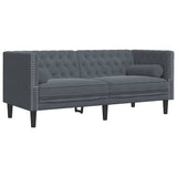 Canapé Chesterfield Gris foncé 174 x 74.5 x 70.5 cm Velours