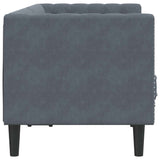 Canapé Chesterfield Gris foncé 174 x 74.5 x 70.5 cm Velours