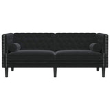 Canapé Chesterfield Autre Noir 174 x 74.5 x 70.5 cm Velours
