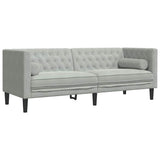 Canapé Chesterfield Gris clair 194 x 74.5 x 70.5 cm Velours