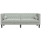 Canapé Chesterfield Gris clair 194 x 74.5 x 70.5 cm Velours