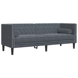 Canapé Chesterfield Gris foncé 194 x 74.5 x 70.5 cm Velours