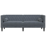 Canapé Chesterfield Gris foncé 194 x 74.5 x 70.5 cm Velours
