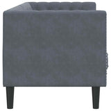 Canapé Chesterfield Gris foncé 194 x 74.5 x 70.5 cm Velours