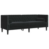 Canapé Chesterfield Autre Noir 194 x 74.5 x 70.5 cm Velours