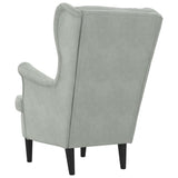 Fauteuil Gris clair 71 x 92 x 91 cm Velours