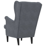 Fauteuil Gris foncé 71 x 92 x 91 cm Velours