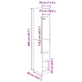 Armoire Chêne noir 50 x 30 x 200 cm Bois d'ingénierie