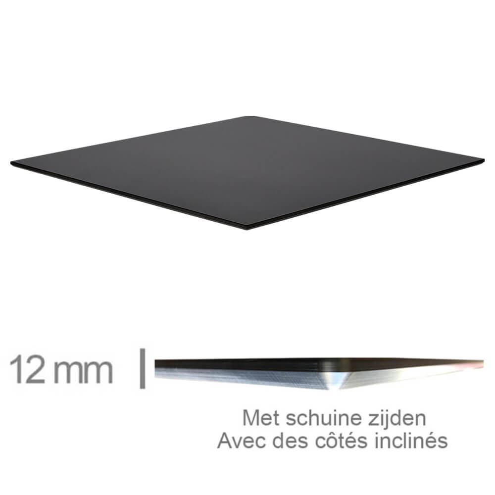 Bandeja de mesa negra compacta 69x69cm