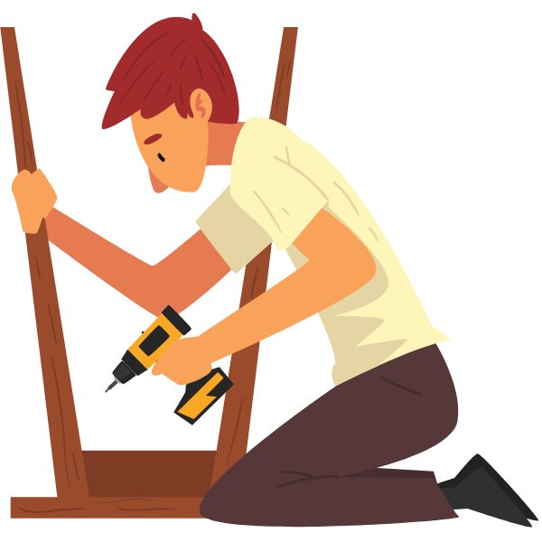 Conjunto de muebles y desmontaje