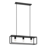 Eldrick lámpara colgante de acero trío negro