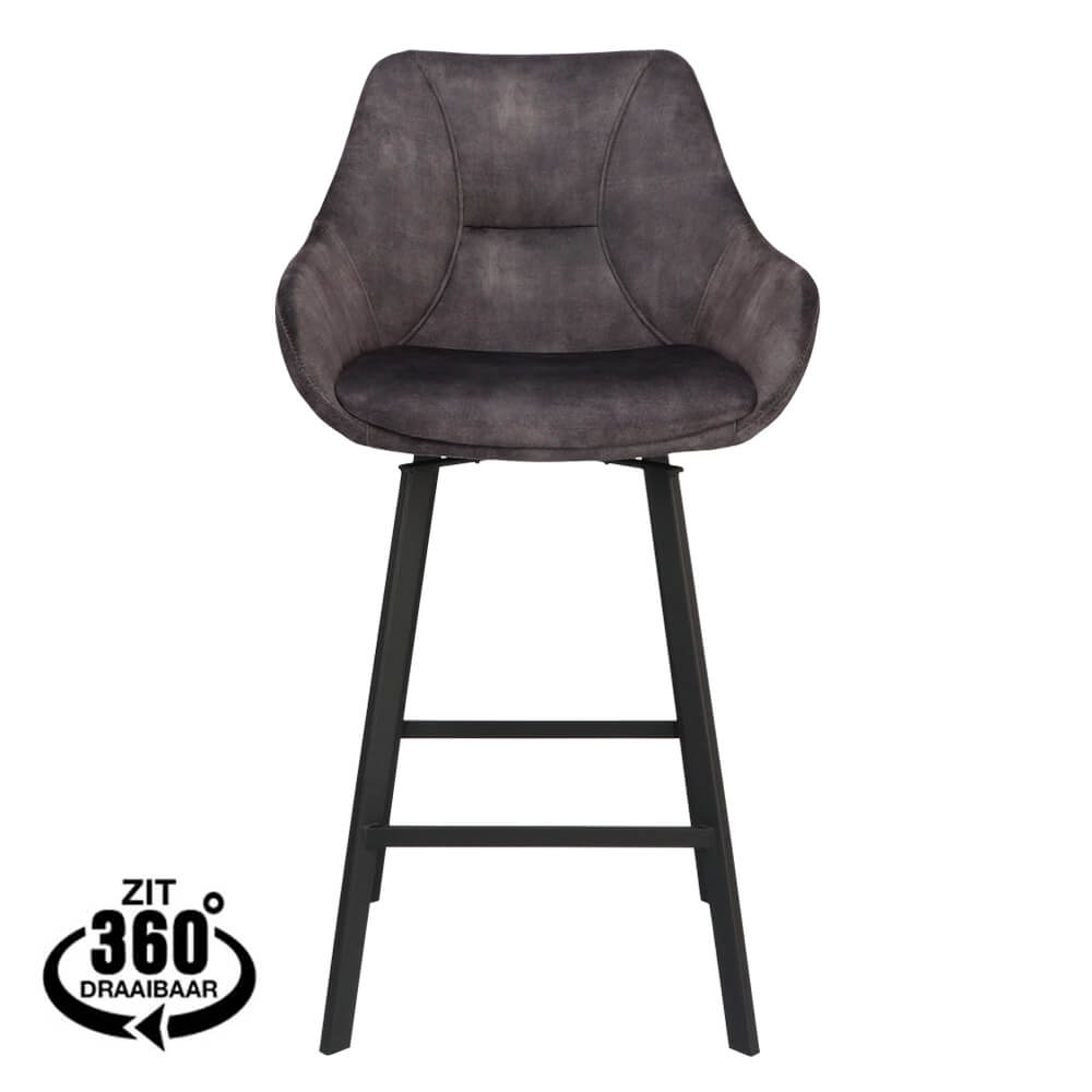 Silla de bar de polarización antracita