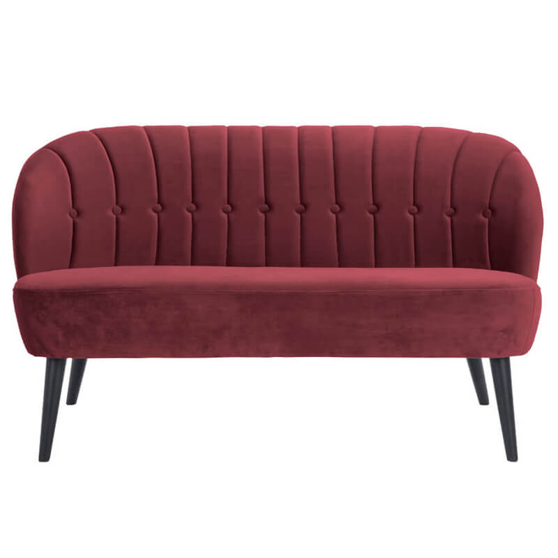 Sofá rojo de banco de leto