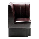 Banco de café de azafrán de esquina marrón