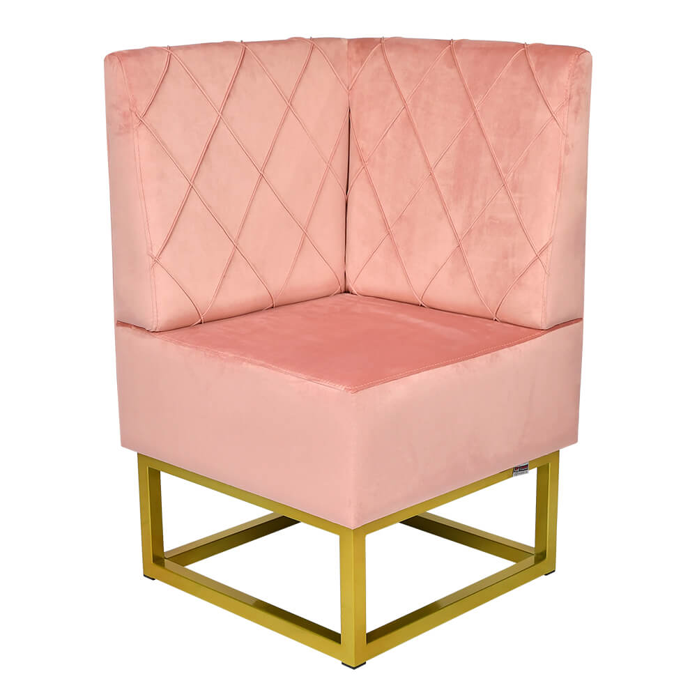 Banco de terciopelo de Troje de ángulo rosa