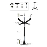 Pie de aluminio/mesa plegable de acero Ø 67 altura 72.50