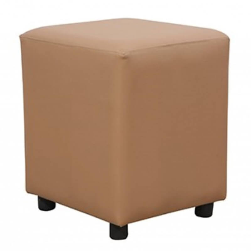 Taupe Square Pouf