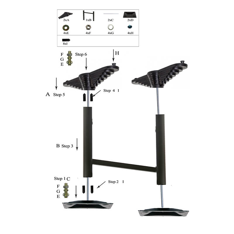 Pie de mesa fundido 58 × 71 cm
