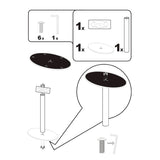 Aço inoxidável e ferro de pé de mesa redonda 45cm