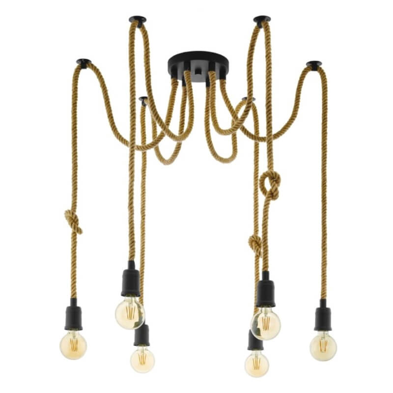 Lámpara colgante de rampa con cuerda