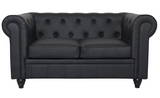 Canapé 2 places Chesterfield Similicuir noir