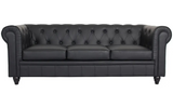 Canapé 3 places Chesterfield Similicuir noir