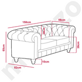 Canapé 2 places Chesterfield Similicuir noir