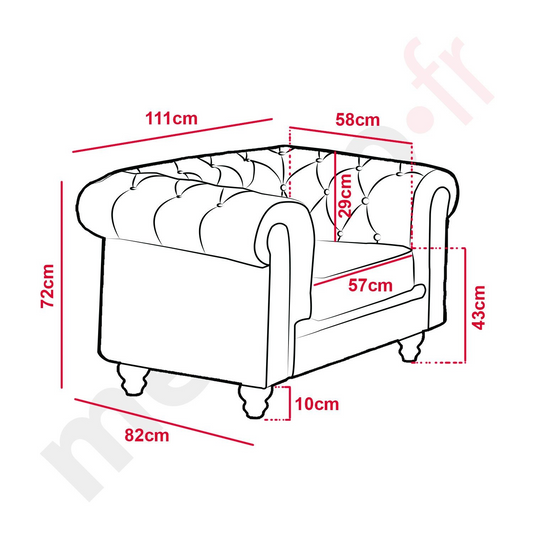 Fauteuil Chesterfield Similicuir noir