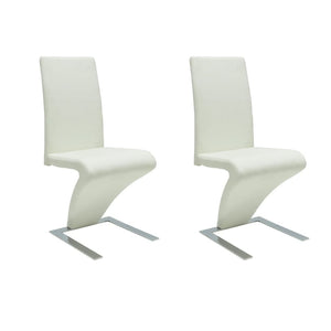 Chaises à manger lot de 2 blanc similicuir