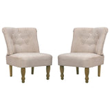 Chaises en style français lot de 2 crème tissu